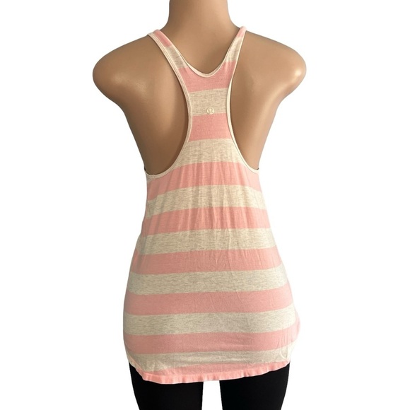 3/$30 🍂 Lululemon Pink and White Striped Racerback Tank Top - Picture 3 of 5